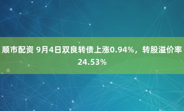 顺市配资 9月4日双良转债上涨0.94%，转股溢价率24.53%